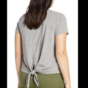 Madewell Gray Knot Back Tee Shirt Short Sleeve Size Medium
